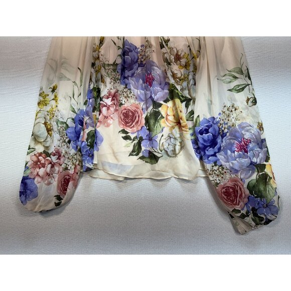 NWT Rachel Zoe Floral Sheer Long Sleeve Blouse w/ Inner Womens S Multicolor - Picture 11 of 15